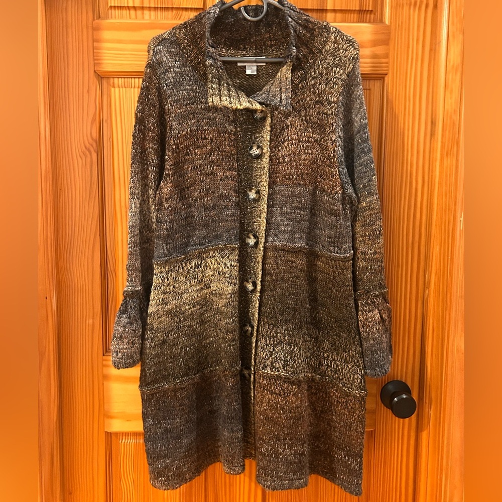 CJ Banks Earthy Tones Sweater Cardigan
